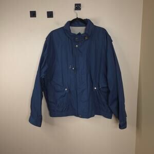 Vintage Cal Craft Full Zip Harrington-style Windbreaker Jacket in Blue Size XL